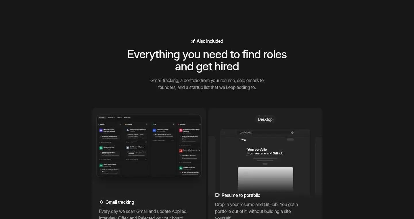 features, as the page shows it