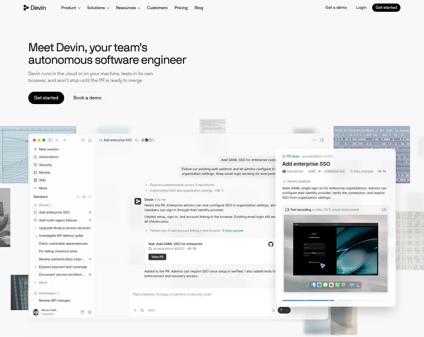 devin.ai: section, as the page shows it