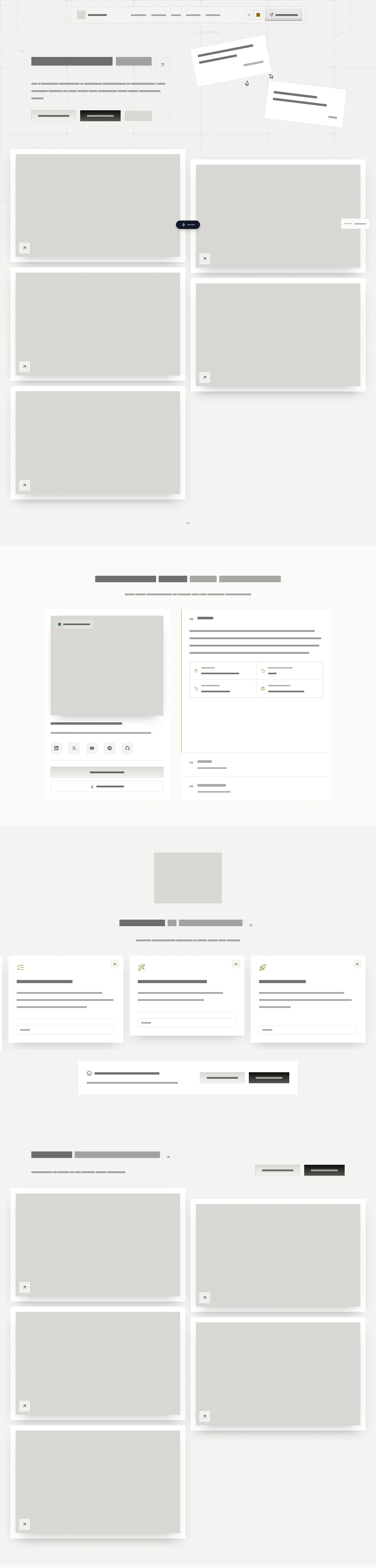 Desktop layout of miheretab.space, content removed
