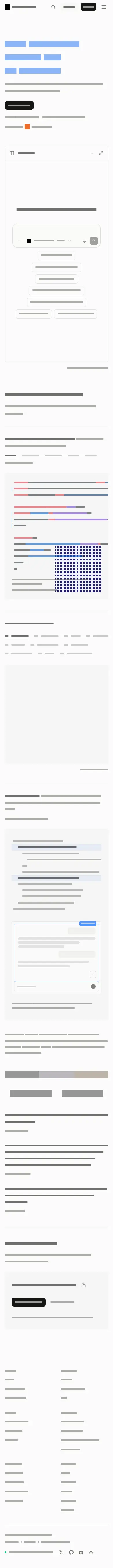 Phone layout of assistant-ui.com, content removed