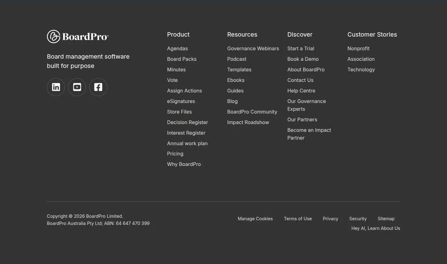 footer, as the page shows it