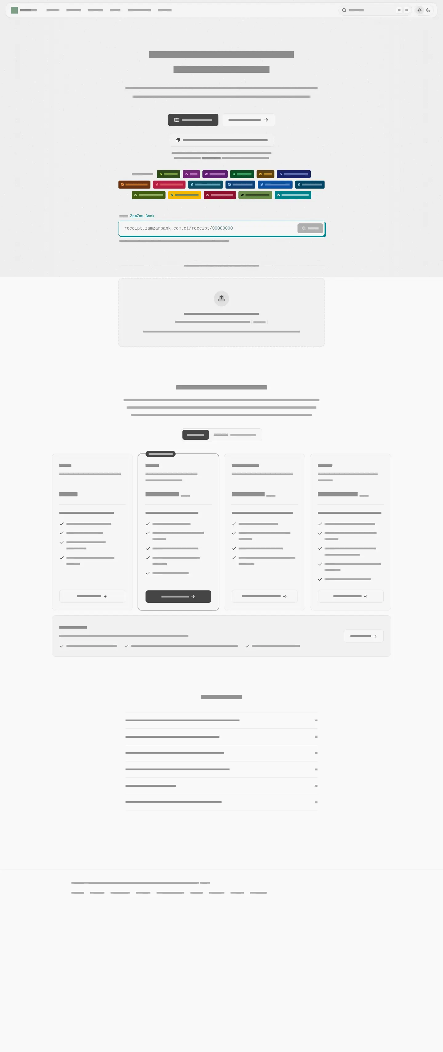 Desktop layout of links.et, content removed