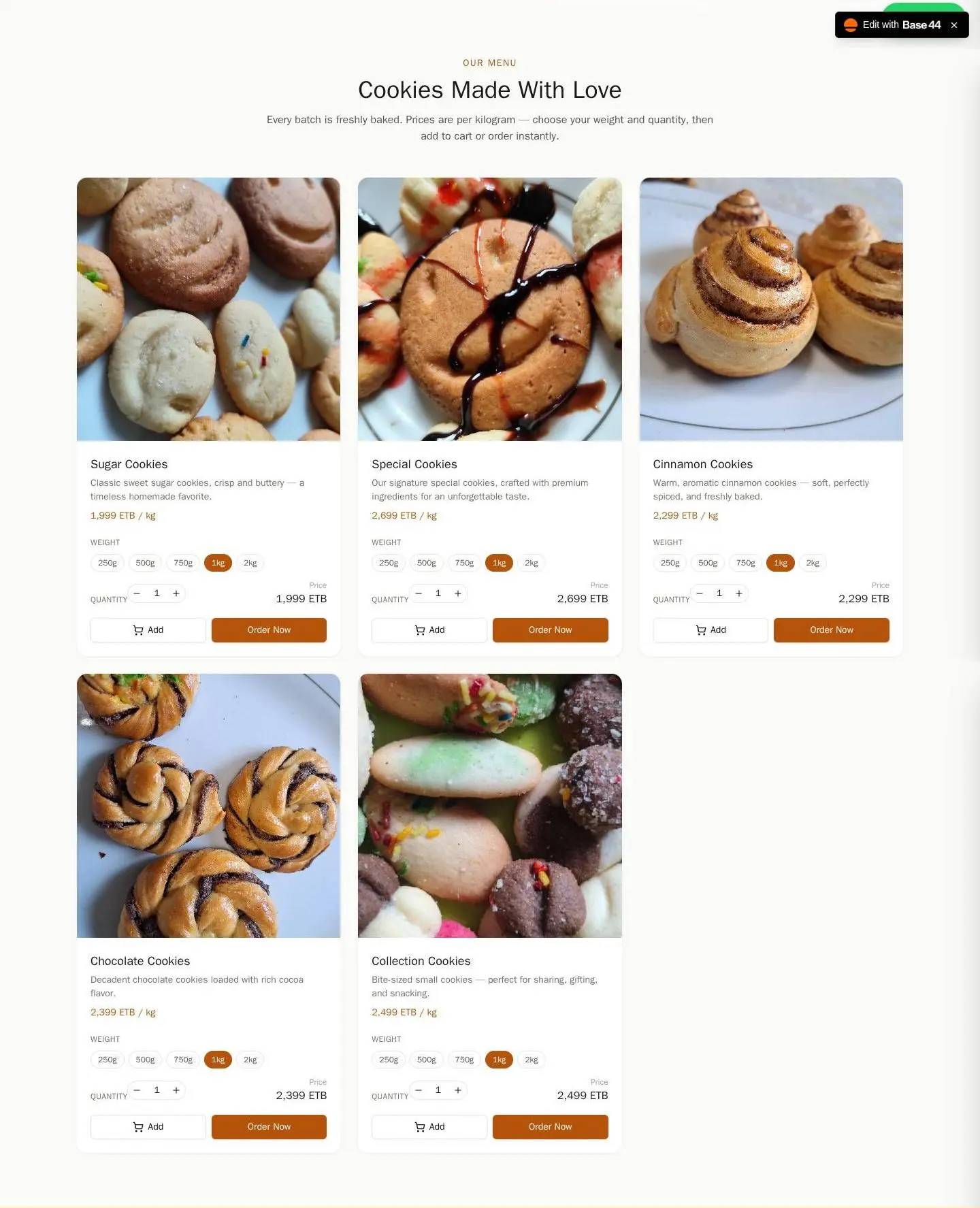 menu, as the page shows it