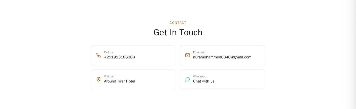 contact, as the page shows it