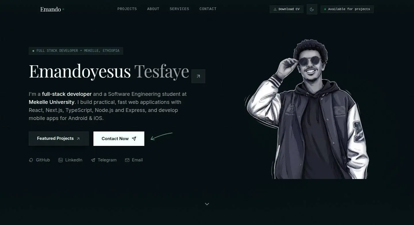 em-t.vercel.app: hero, as the page shows it