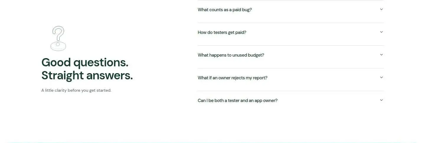 faq, as the page shows it