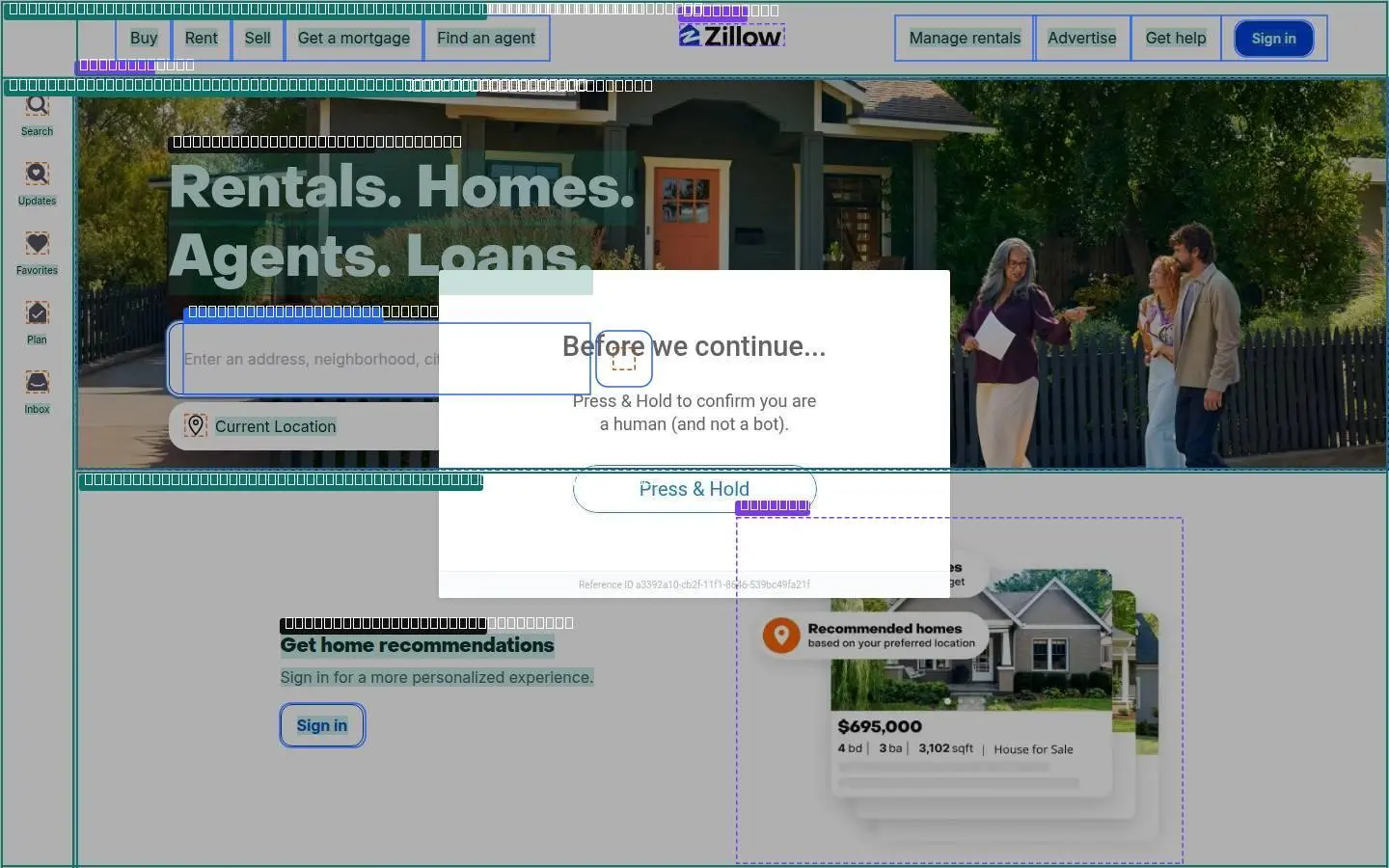 px captcha modal, its anatomy