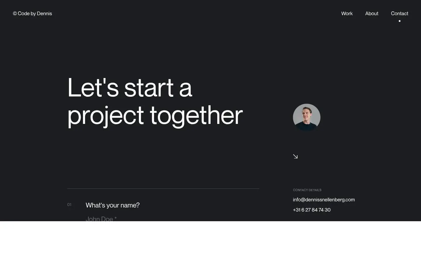 dennissnellenberg.com: div, as the page shows it