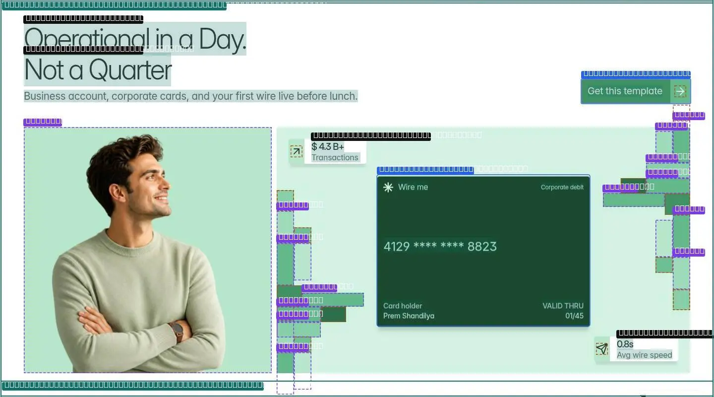 wireme.framer.website: section, its anatomy