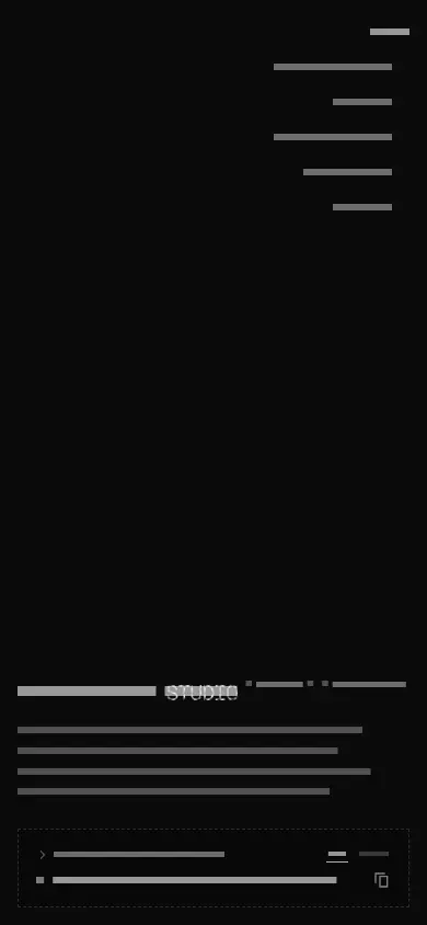 Phone layout of better-auth.studio, content removed