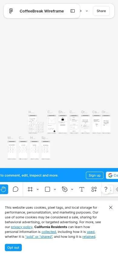 The whole page on a phone