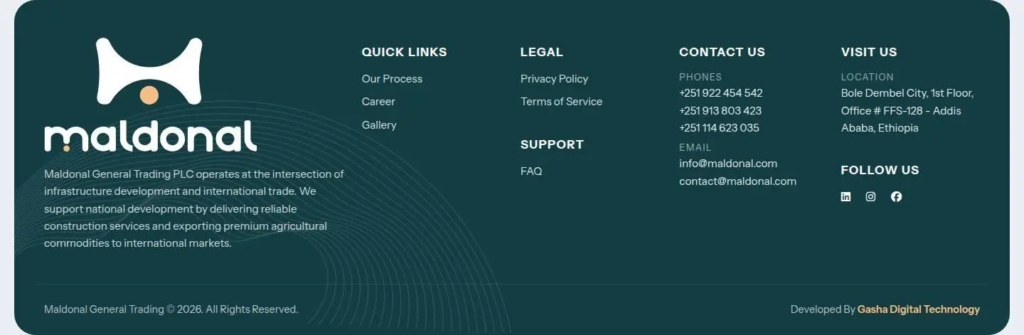 footer, as the page shows it