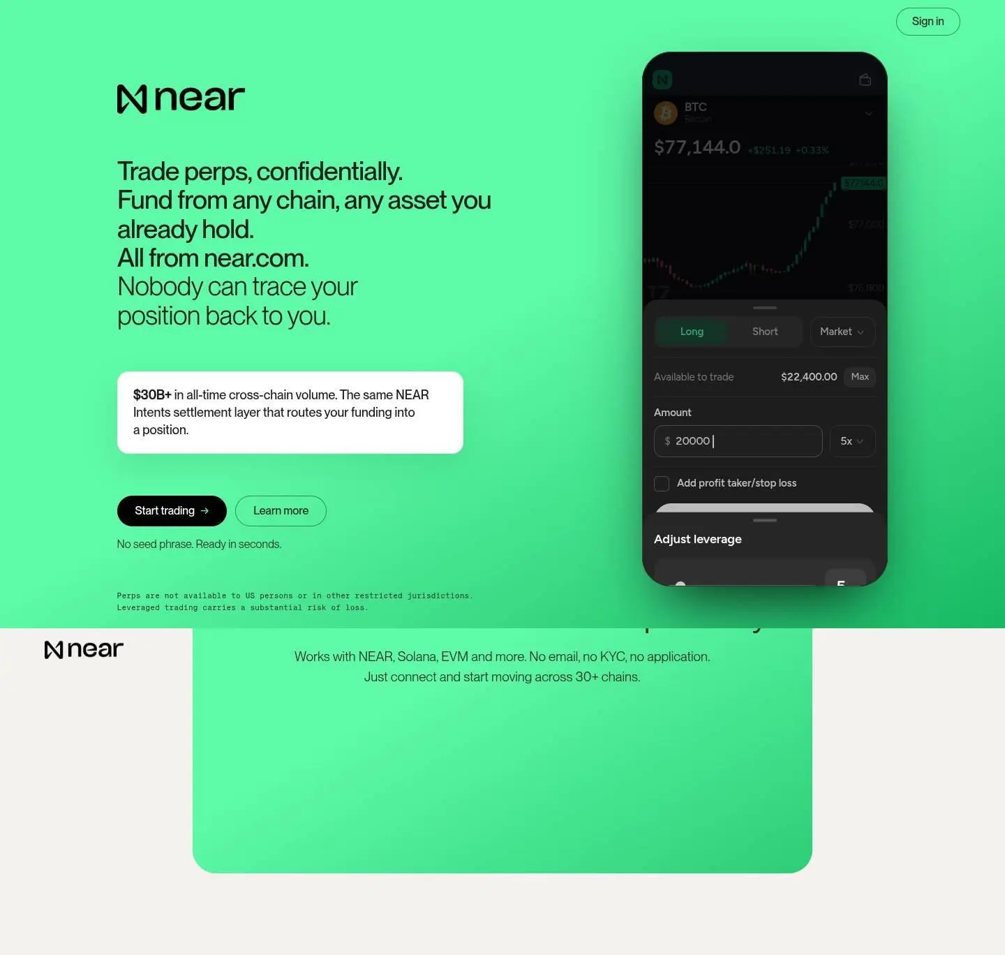 perps.near.com: stage, as the page shows it