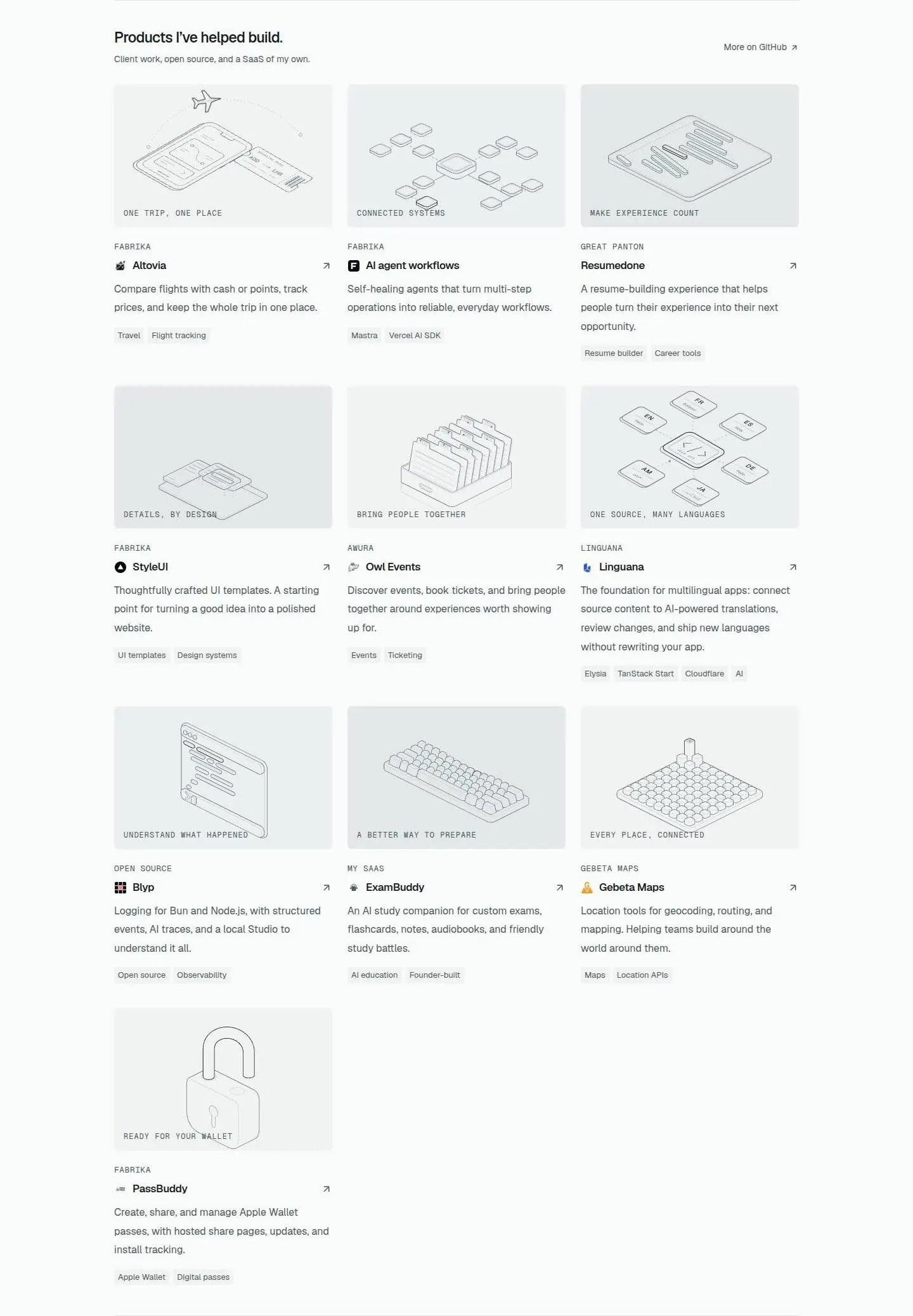 work, as the page shows it