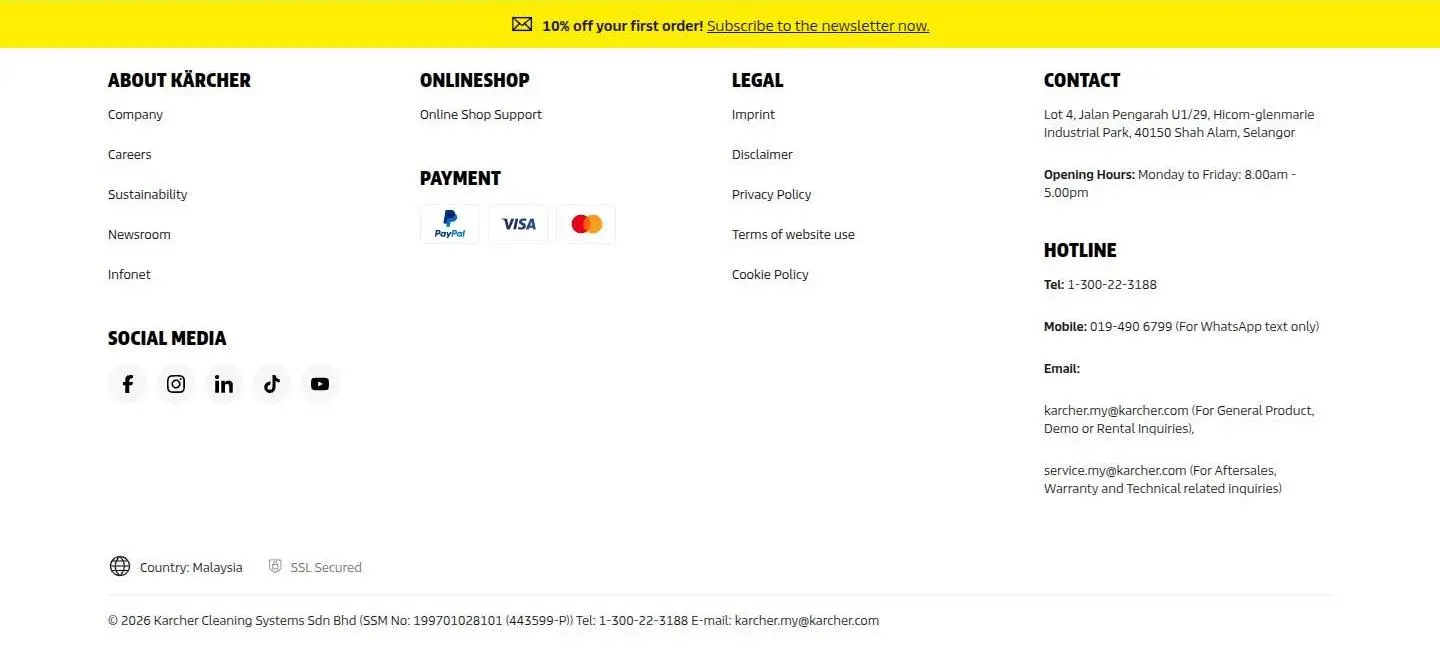 footer, as the page shows it
