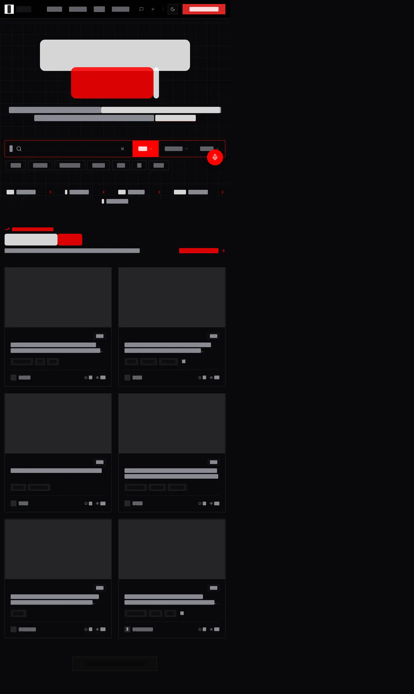 Desktop layout of stark.et, content removed
