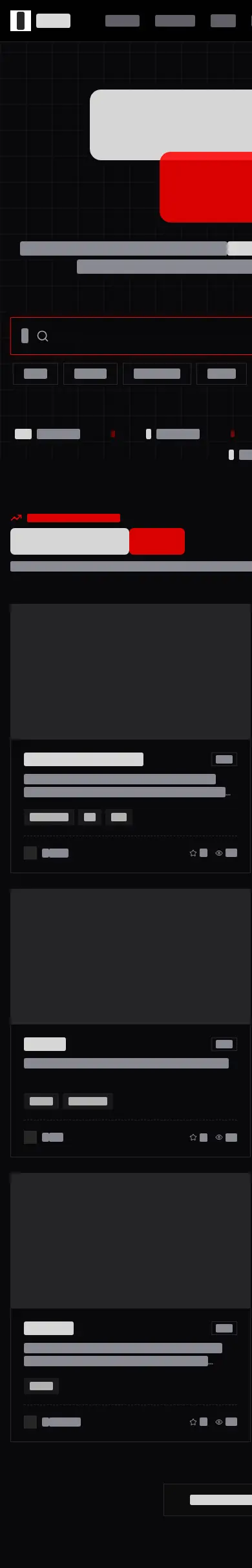 Phone layout of stark.et, content removed