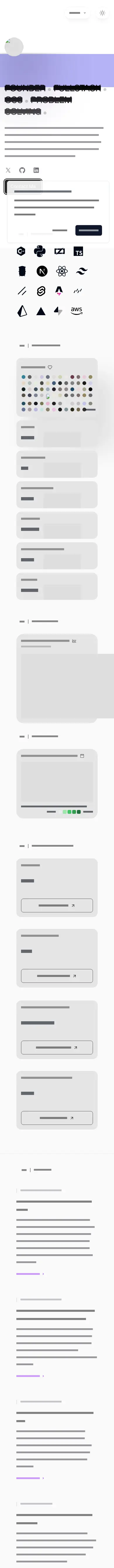 Phone layout of kinfish.dev, content removed