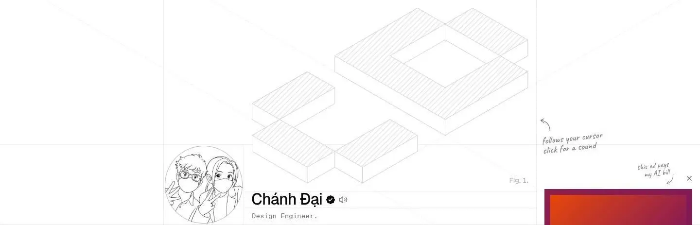 chanhdai.com: div, as the page shows it