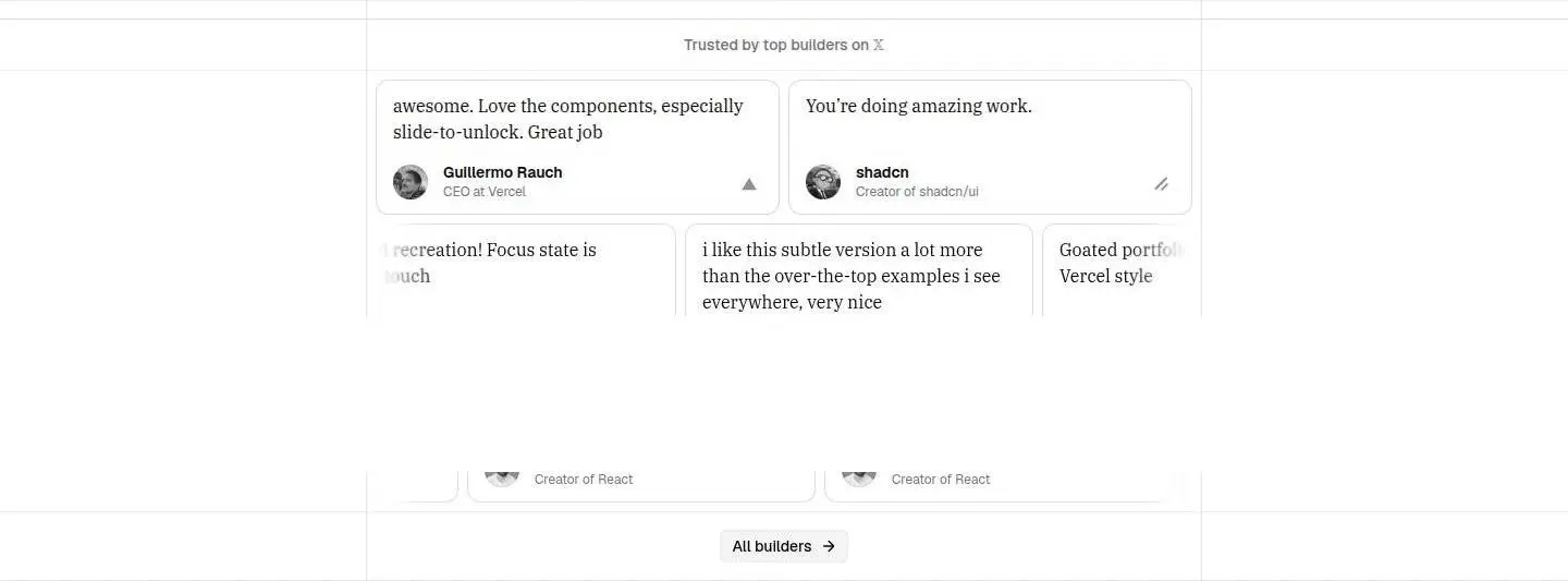 testimonials, as the page shows it