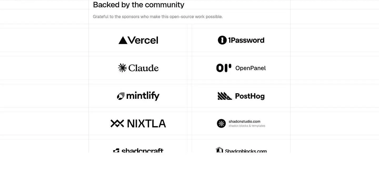 sponsors, as the page shows it