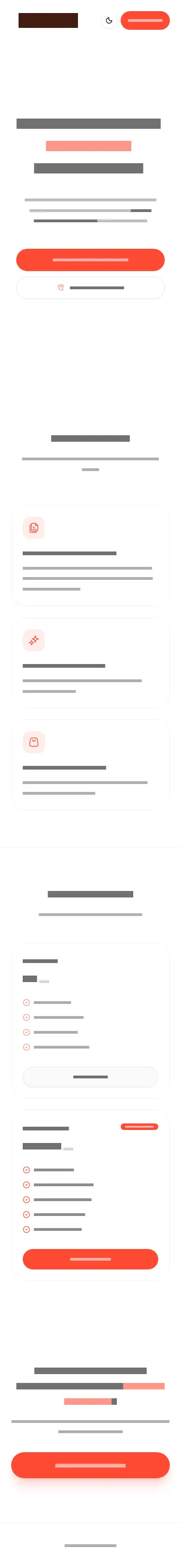 Phone layout of roggy.site, content removed