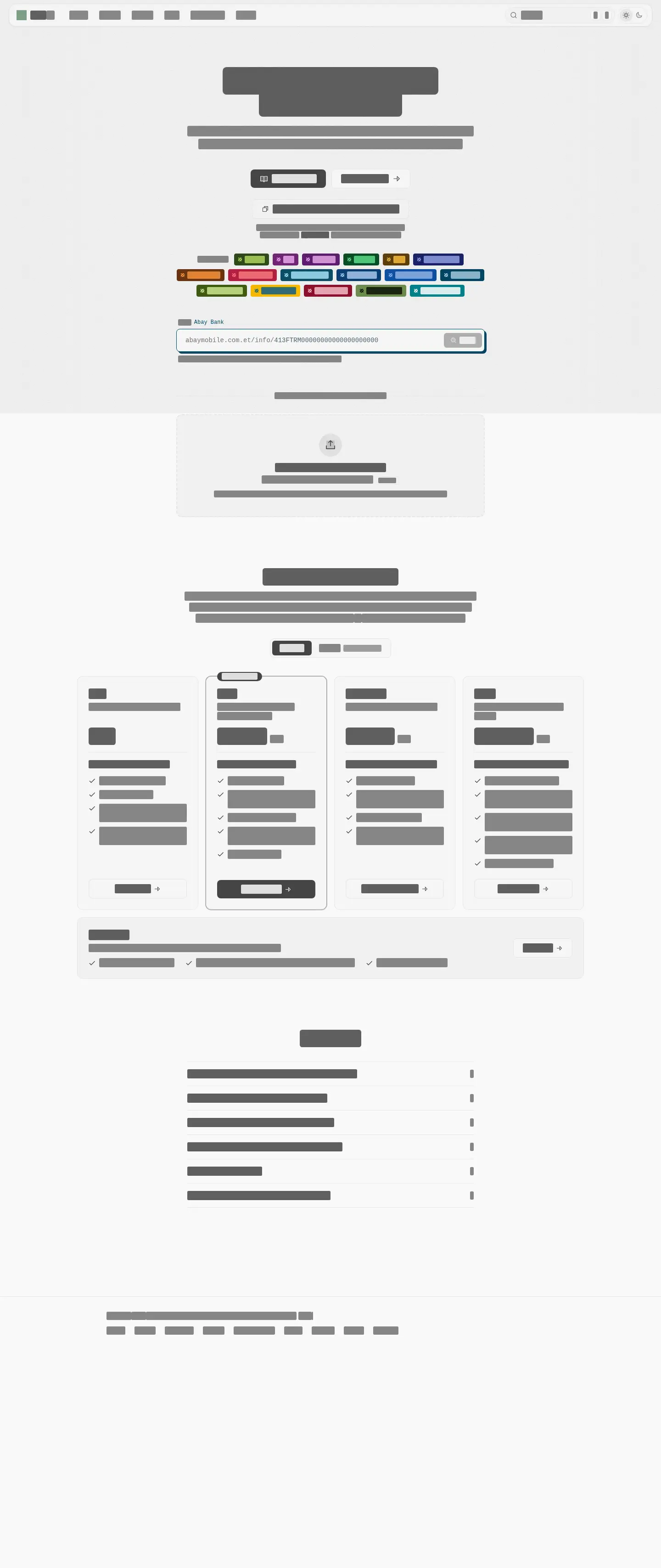 Desktop layout of links.et, content removed
