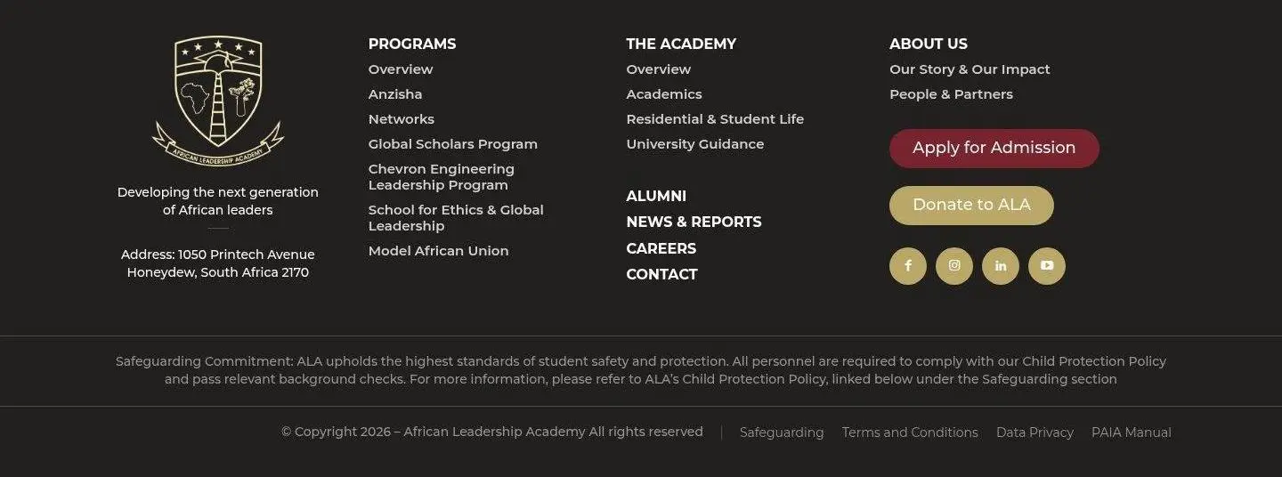 footer, as the page shows it