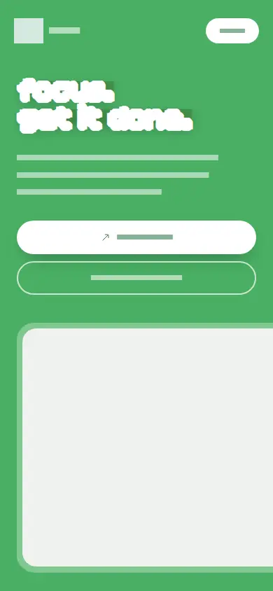 Phone layout of nuzz.space, content removed