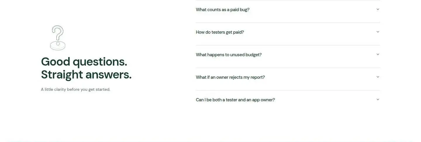 faq, as the page shows it