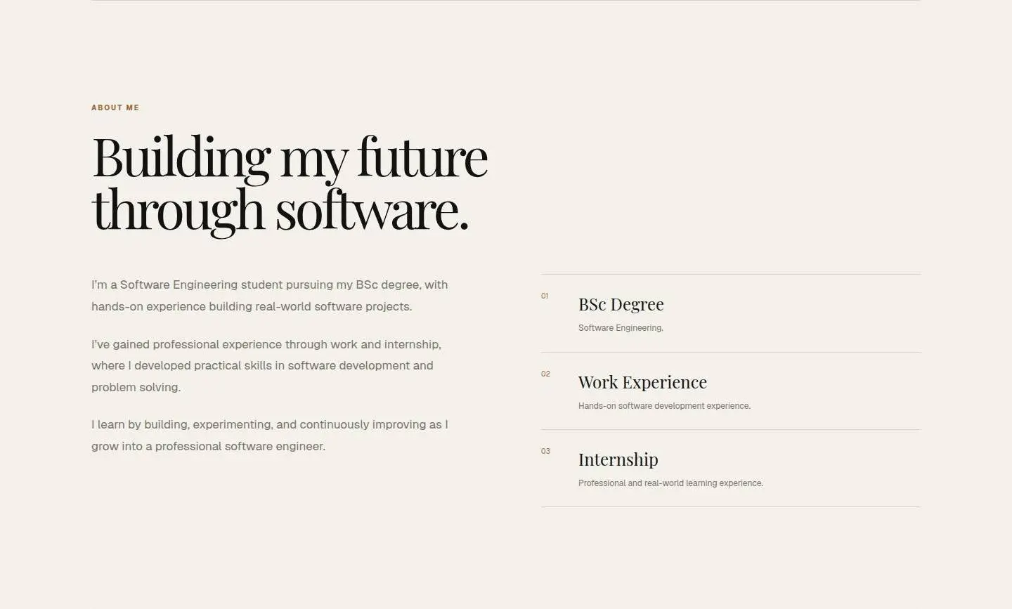 about, as the page shows it