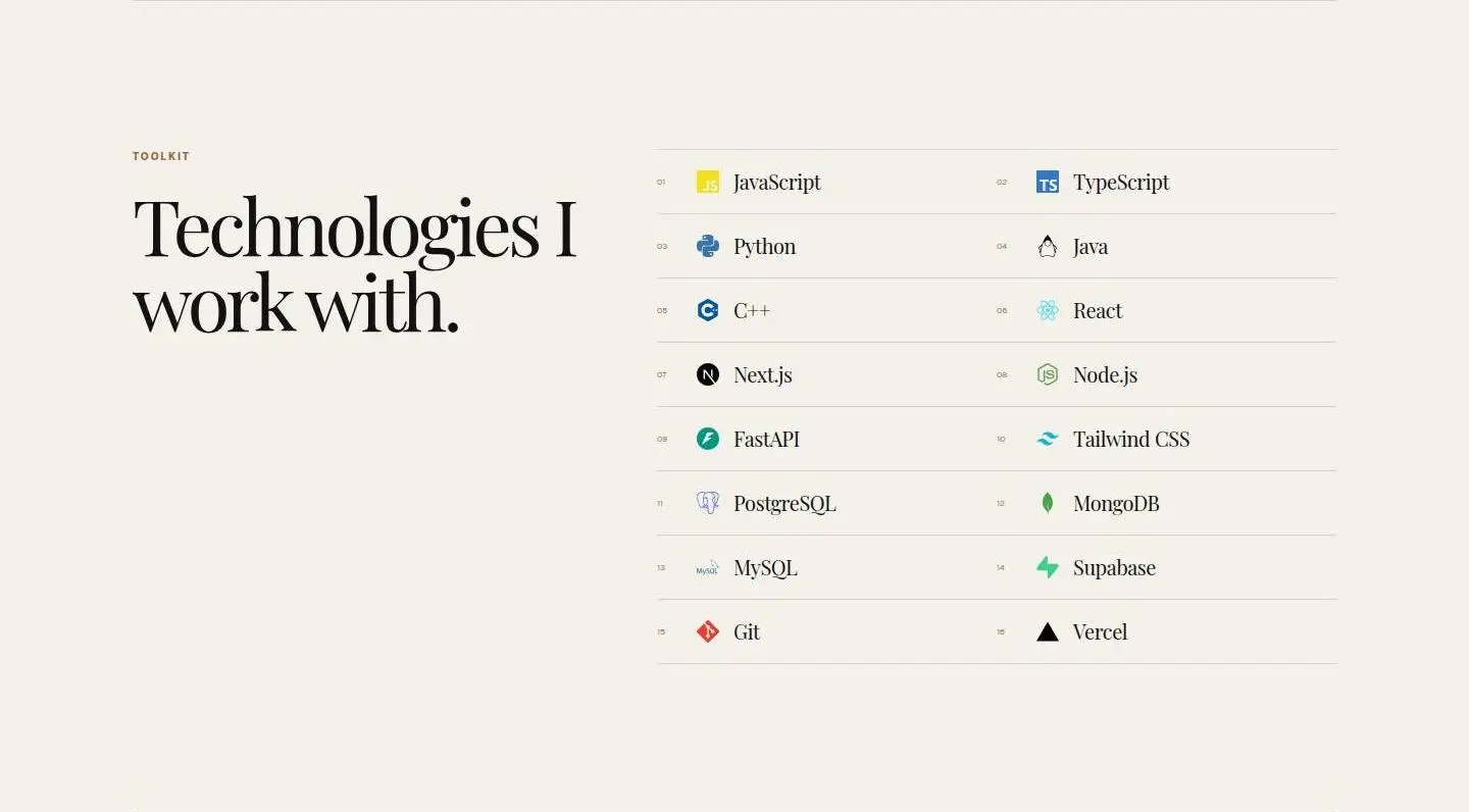 skills, as the page shows it