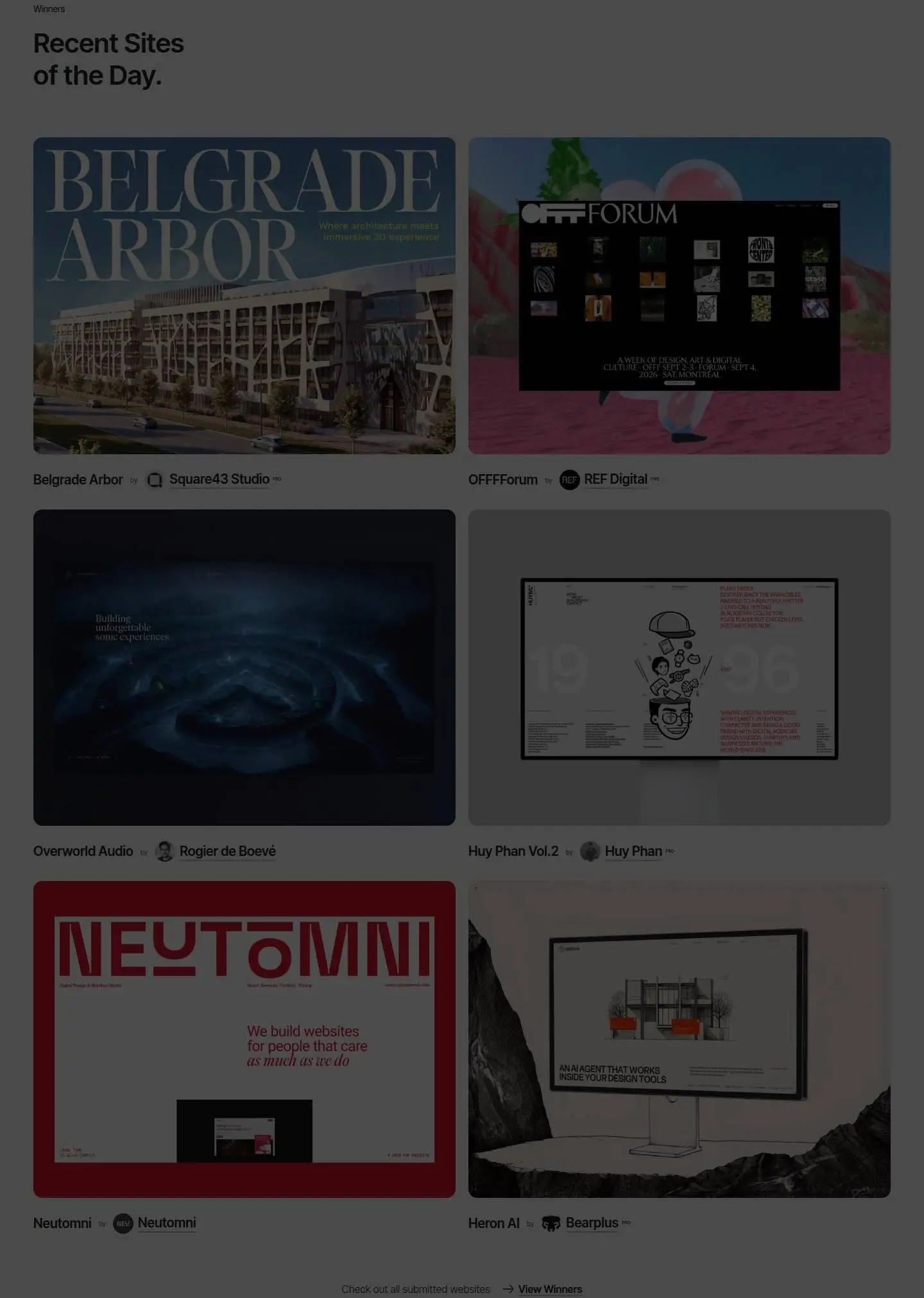 winners, as the page shows it