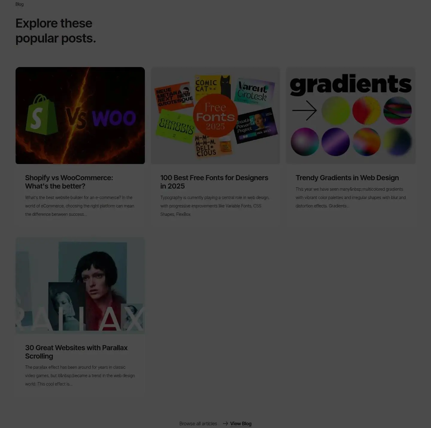 blog, as the page shows it