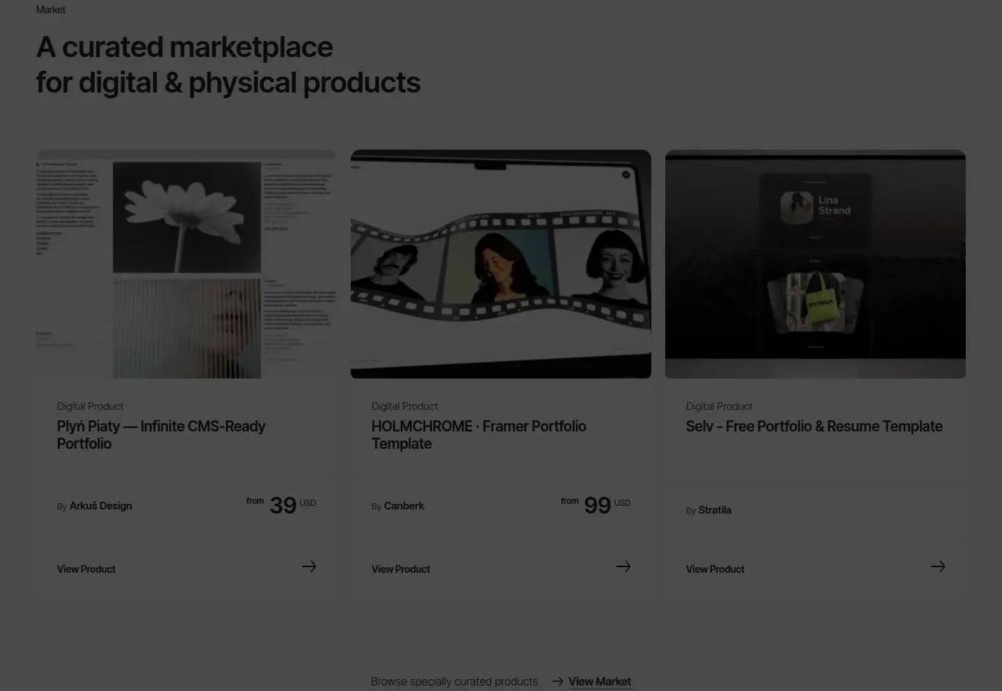 market, as the page shows it