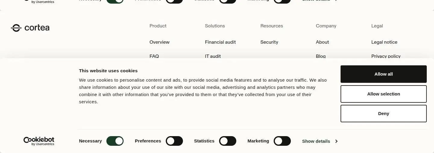 footer, as the page shows it
