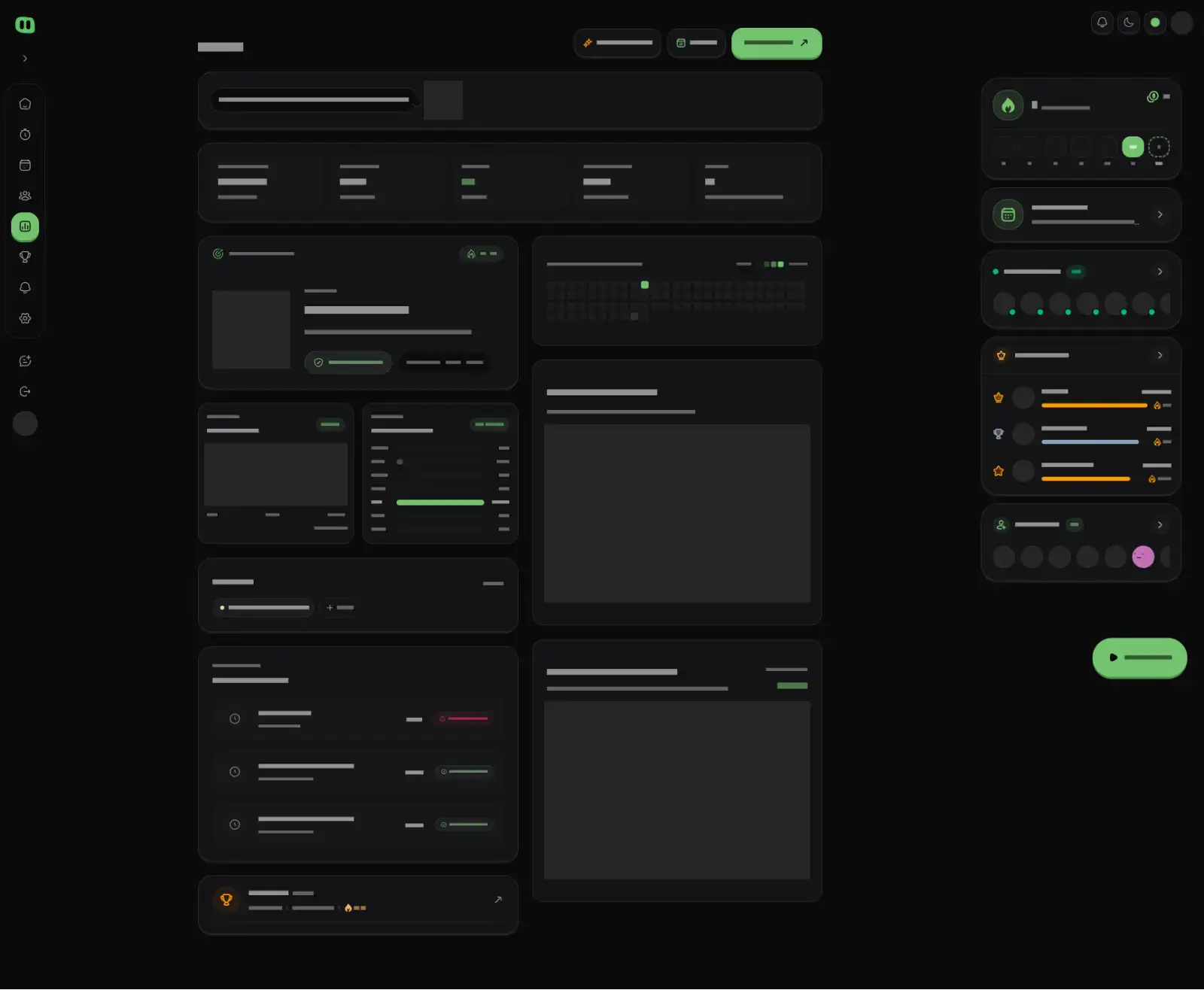 Desktop layout of nuzz.space: your pages, content removed