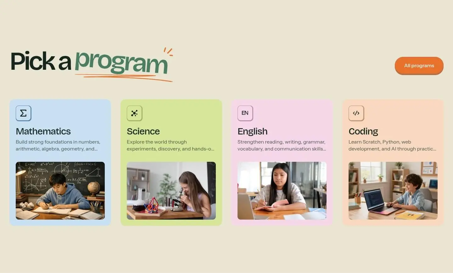 program, as the page shows it