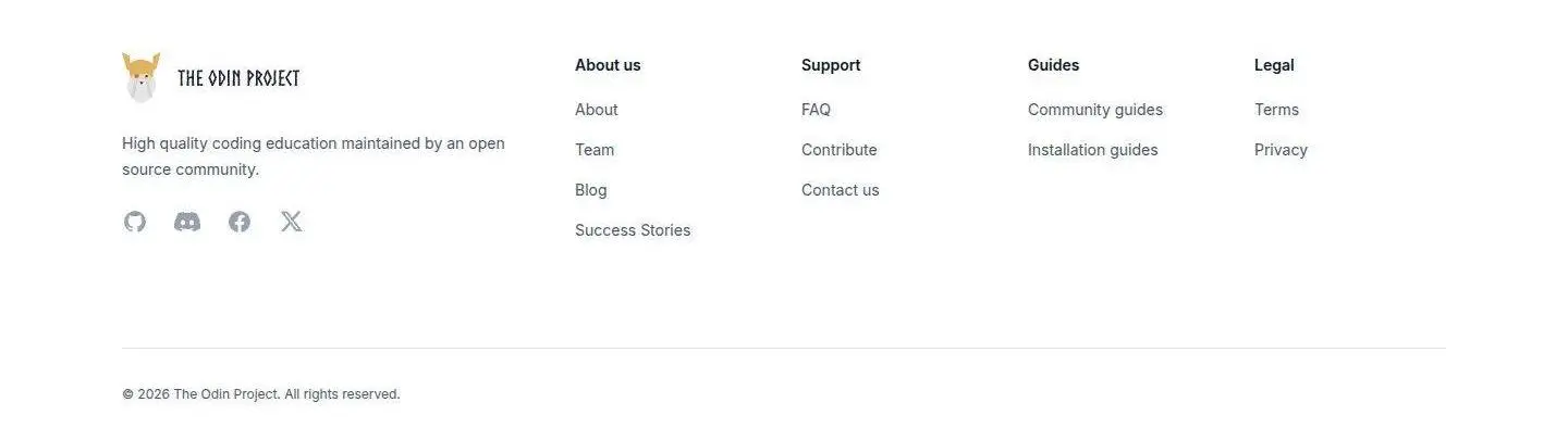 footer, as the page shows it