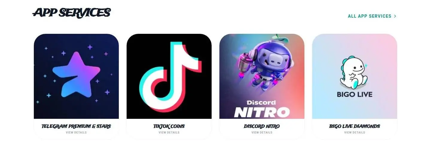 app services, as the page shows it