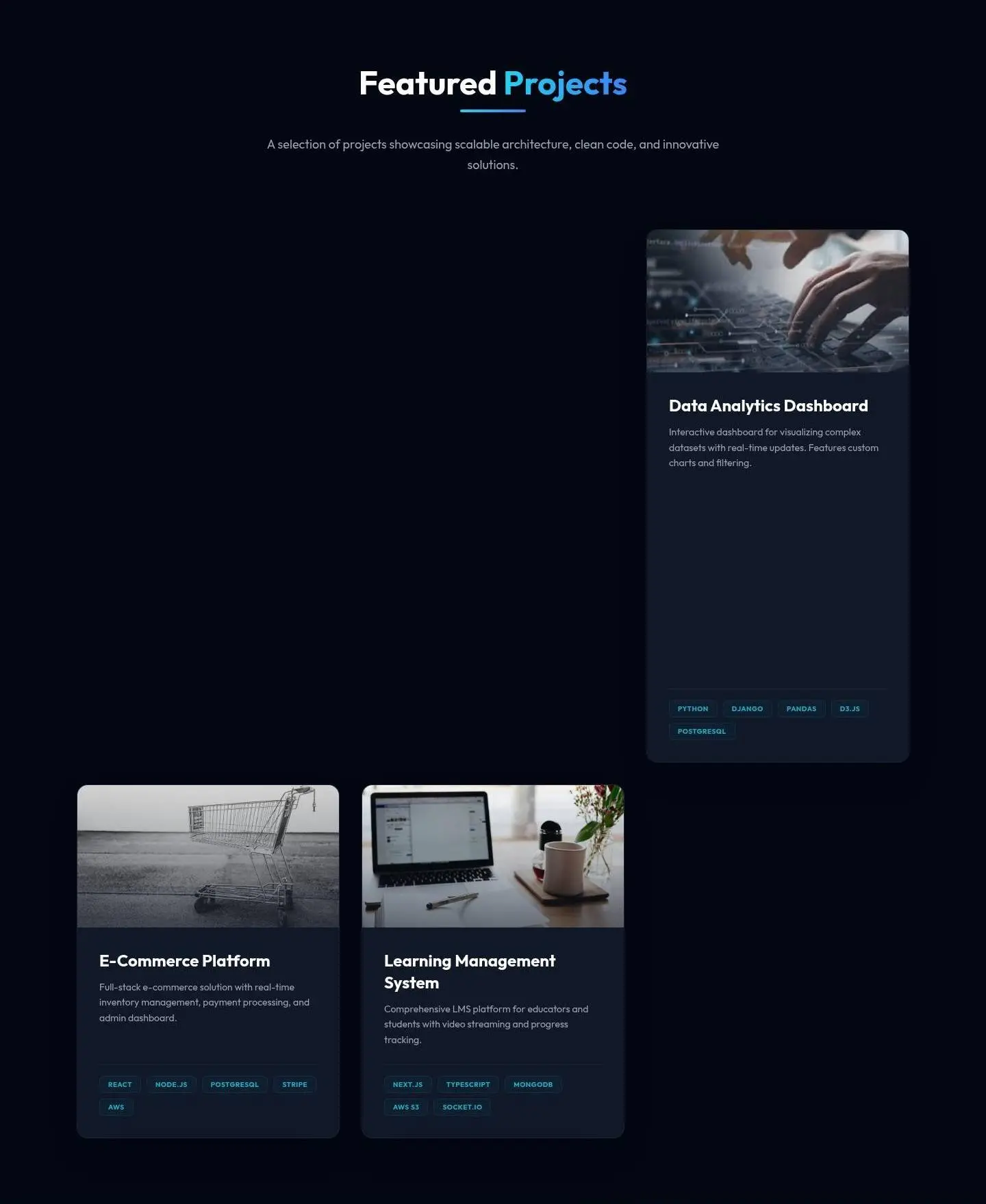 projects, as the page shows it