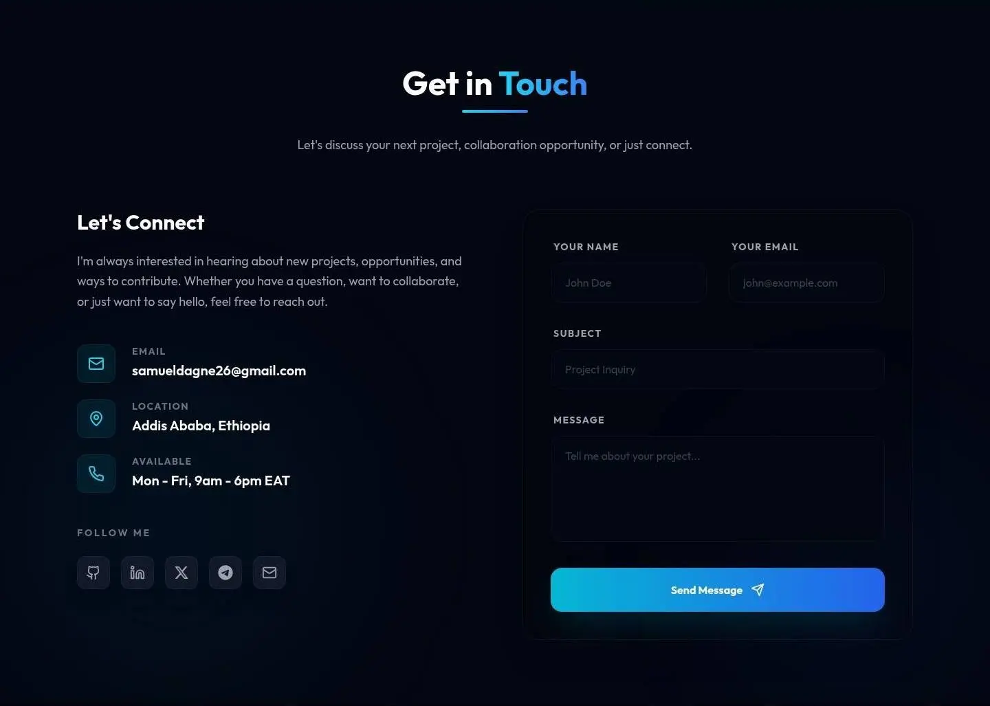 contact, as the page shows it