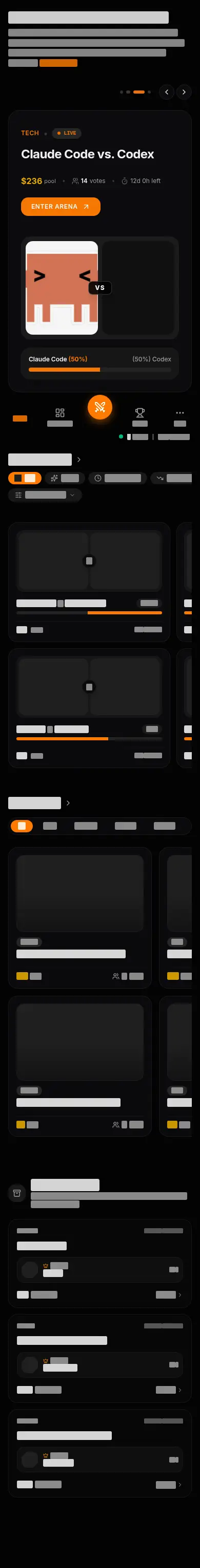 Phone layout of goatrank.lol, content removed