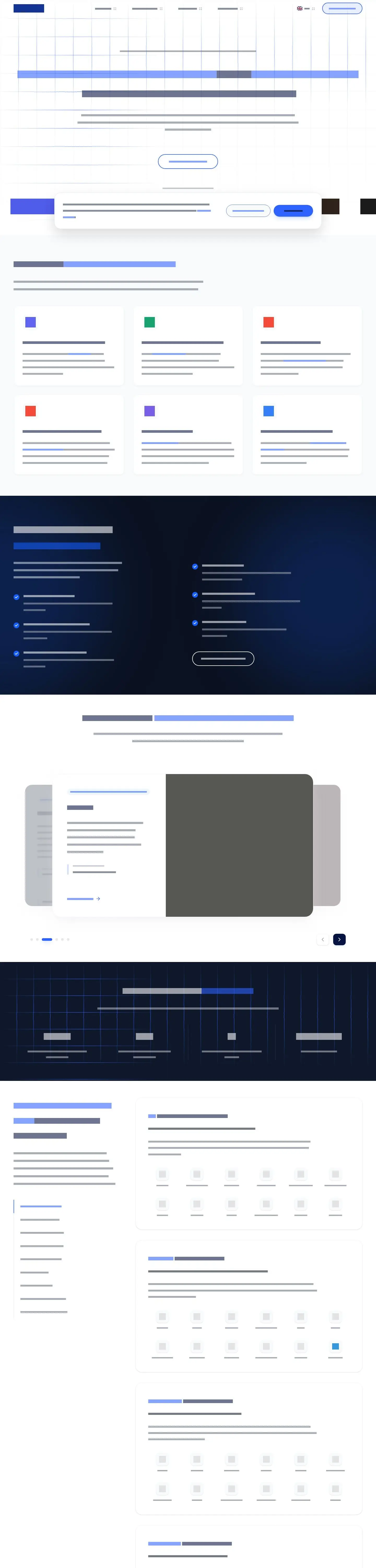 Desktop layout of mereb.tech, content removed