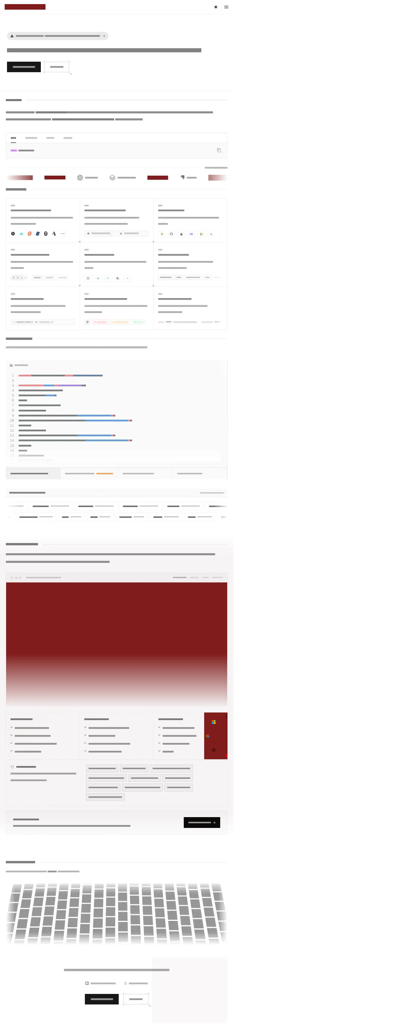 Desktop layout of better-auth.com, content removed