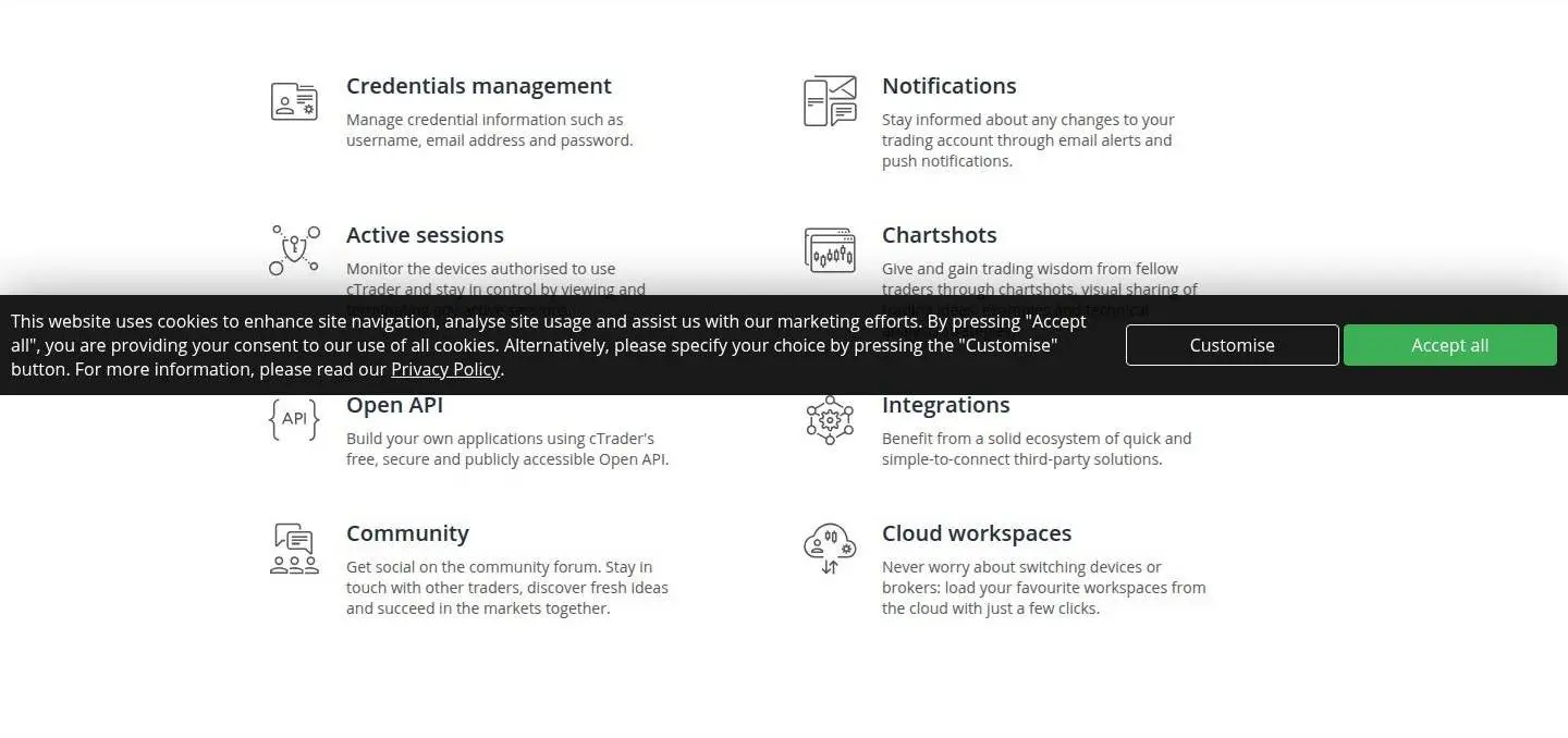 features, as the page shows it