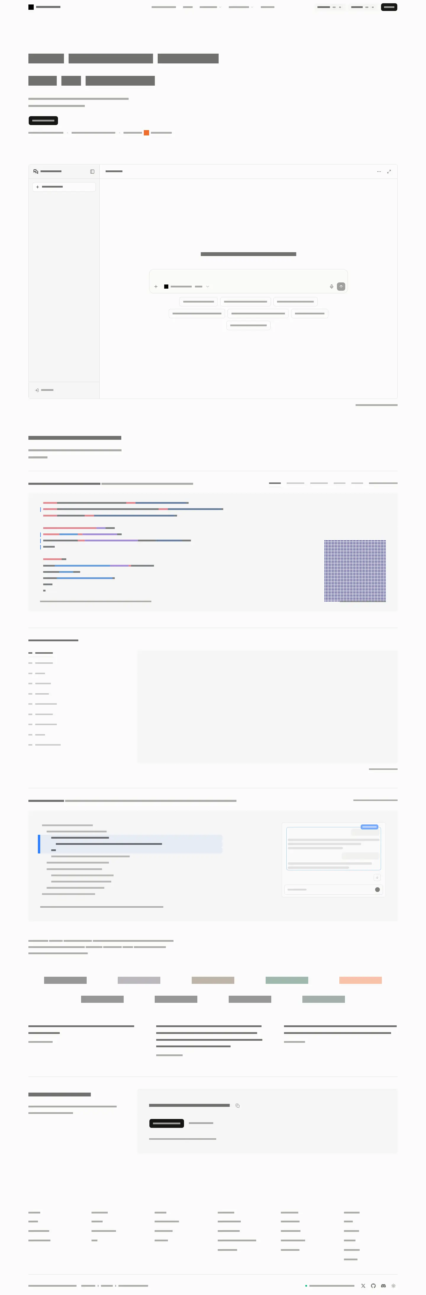 Desktop layout of assistant-ui.com, content removed