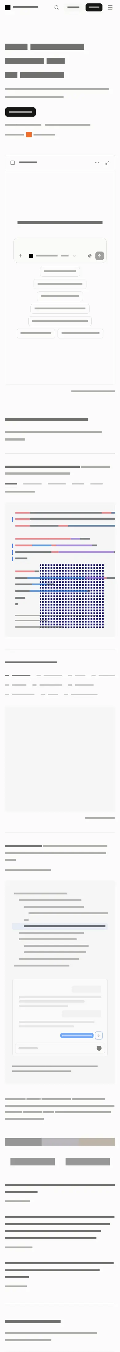 Phone layout of assistant-ui.com, content removed
